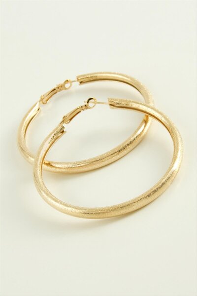 Ayena Moda أقراط دائرية من MTXDPN (144655) مقاس 4.5 سم - أصفر