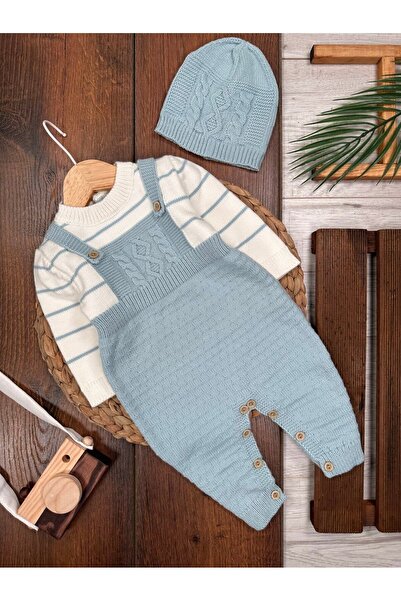 Kids Kingdom Cotton Knitwear Hat Jumpsuit 2-Piece Baby Boy Set