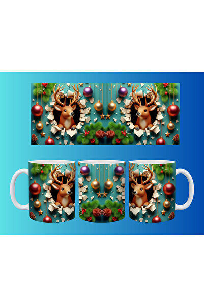 Evion كوب مفهومي لرأس السنة وعيد الميلاد - تصميم طباعة مخصص ملون