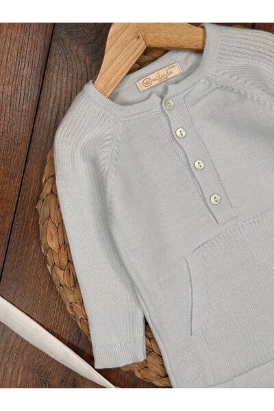 Kids Kingdom Kangaroo Pocket Thin Knitwear Baby Boy Jumpsuit