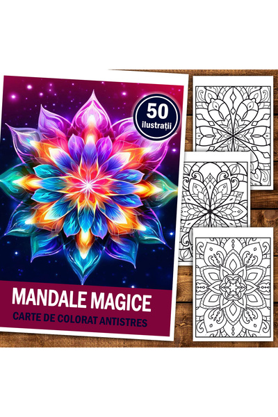 Legendary Gifts Книга за рисуване, 50 илюстрации Магически мандали