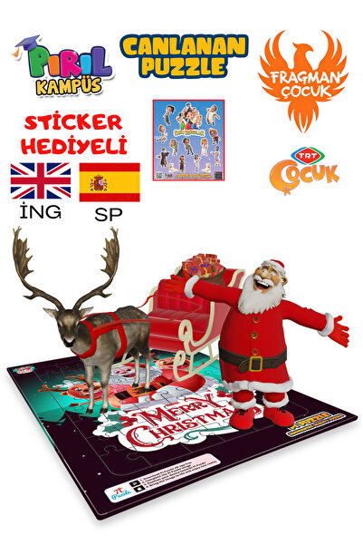 TRT ÇOCUK PIRIL Canlanan Puzzle - Noel Baba ( İngilizce - İspanyolca )