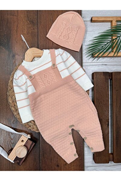 Kids Kingdom Cotton Knitwear Hat Jumpsuit 2-Piece Baby Girl Set