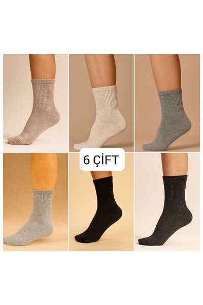 Özpek Giyim 85% памук, унисекс колежански чорапи, комплект от 6 чифта