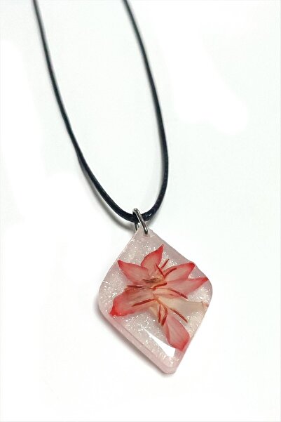 KAKTÜS JACK قلادة من الإيبوكسي على شكل زهرة تسبيح من FLZ-SHOP - أحمر