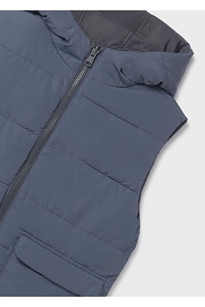 MAYORAL Хлопчачий капюшонний утеплений двосторонній жилет 7306 Сірий