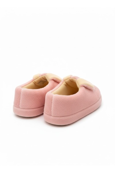 Babillo Kids Clothing Store Kız Çocuk Pembe Peluş Tavşan Figürlü Cırt Cırtlı Panduf Kaydırmaz Patik