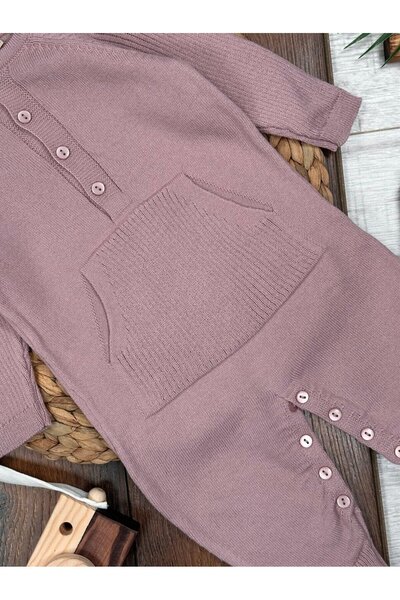 Kids Kingdom Kangaroo Pocket Thin Knitwear Baby Girl Jumpsuit