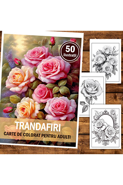 Legendary Gifts Книга за рисуване, 50 илюстрации, Рози