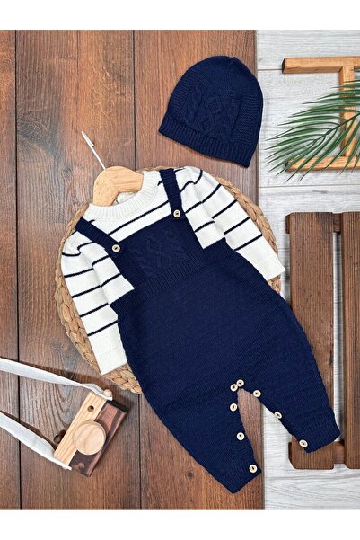 Kids Kingdom طقم ملابس للأطفال الذكور مكون من قطعتين مع قبعة تريكو قطنية