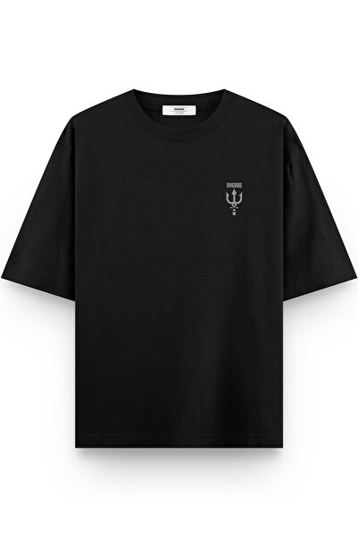 Overoz Μπλουζάκι Unisex Semi oversized Poseidon Back με τύπωμα Μαύρο μπλουζάκι 1406