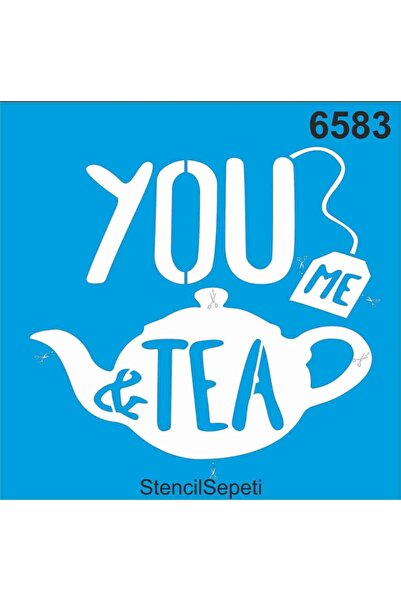 DERYA DESİNG ART قالب استنسل نمط وقت الشاي St6583 20x20 سم