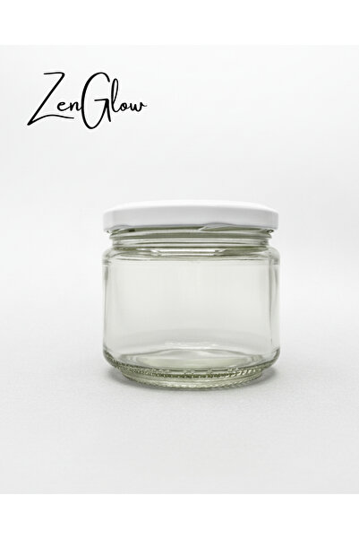 ZenGlow 1 Piece Glass Jar with White Lid |   Canned, Magnolia, Sweet, Spice Storage Container 300 Cc