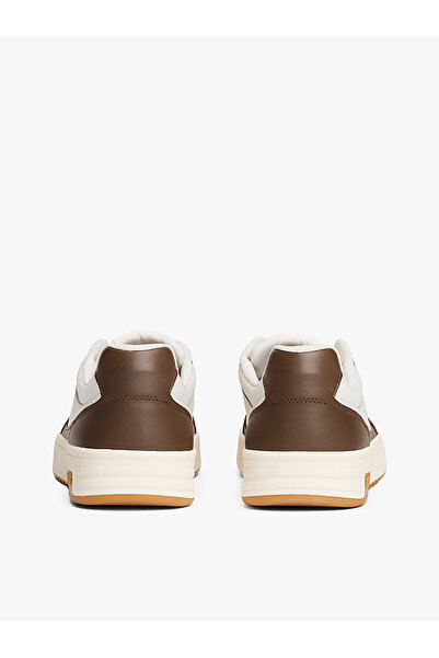 Tommy Hilfiger Pánské tenisky s nízkým profilem, barva slonová kost a hnědá sametová, nové provedení Cupsole