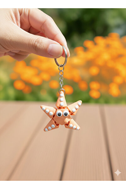 Fluna Design ستار بادي - مجموعة سلسلة مفاتيح نجم البحر الملونة