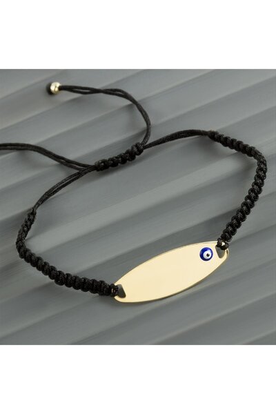 ZERO LAND لوحة فارغة بيضاوية الشكل قابلة للكتابة عليها (174623) سوار مضفر - أسود