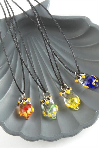 ZERO LAND MTXDPN بومة (183305) قلادة زجاجية - ملونة