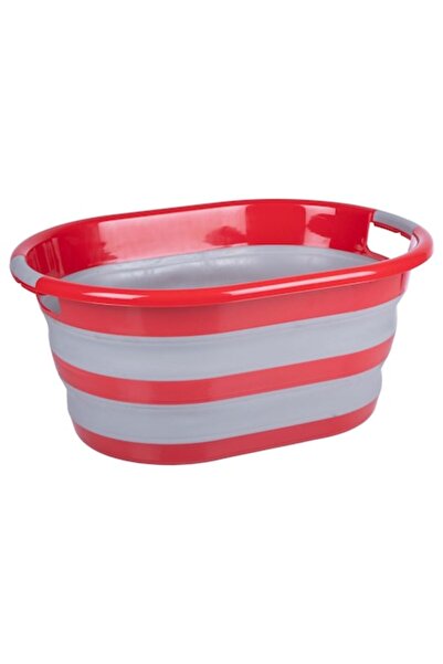 DİRT DEVIL Foldable laundry basket, Dirt Devil, 27 L, 60 x 45 x 30 cm, Red/Grey