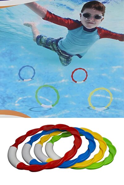 Hyd Çocuk Dalış Oyuncakları Nefes Kapatma Eğitim Oyunu Dörtlü Halka Yüzme Havuzu Banyo Oyuncağı