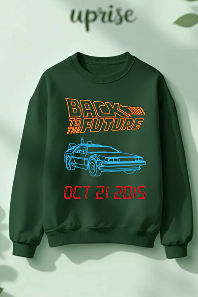 Vordevia Hanorac Oversized din Bumbac cu Imprimeu Back To The Future, Guler R...