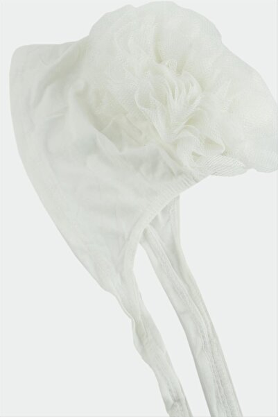 ZERO LAND Mtxdpn Stitched (10751) Ruffled Bonnet-White