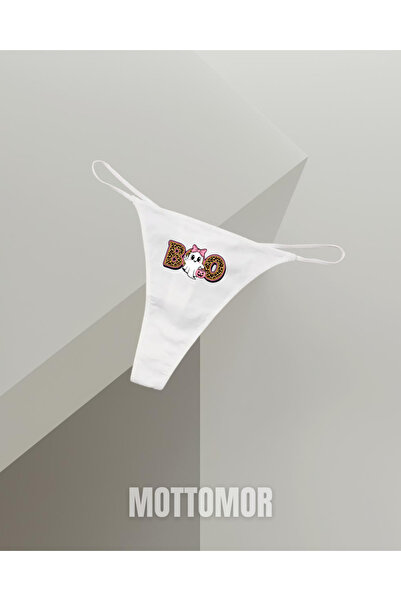 MOTTOMOR Tanga din bumbac pentru femei, cu șnur elastic, Halloween, drăguț, f...