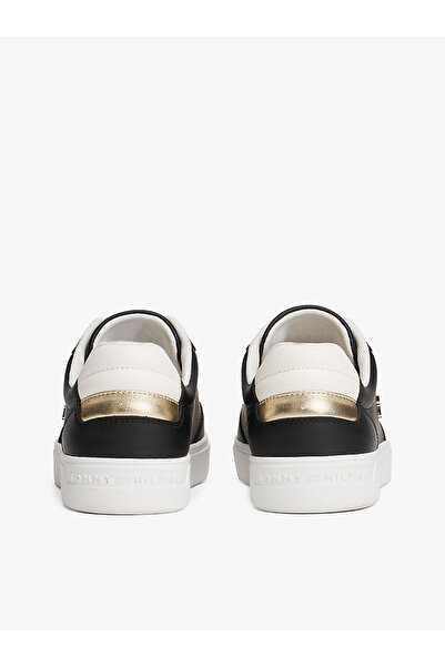 Tommy Hilfiger Kadın TH Monogram Plaque Court Sneakers - Siyah