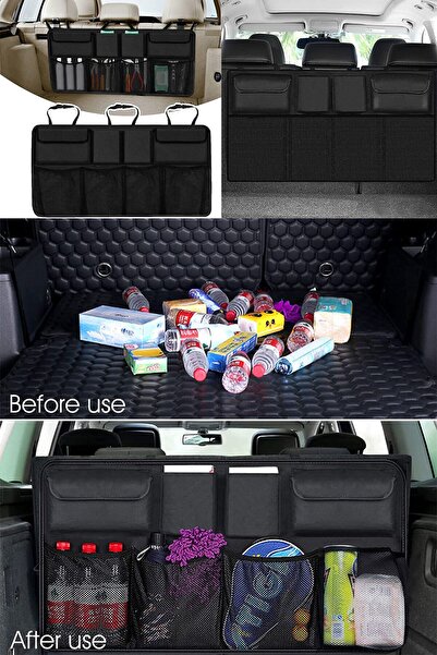 Mikasso Oto Araç Bagaj Çantası Piknik,kamp,seyahat Için Bagaj Organizer 8 Cep...