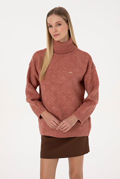 U.S. Polo Assn. Kadın Gül Kurusu Boğazlı Kazak 50309658-VR026