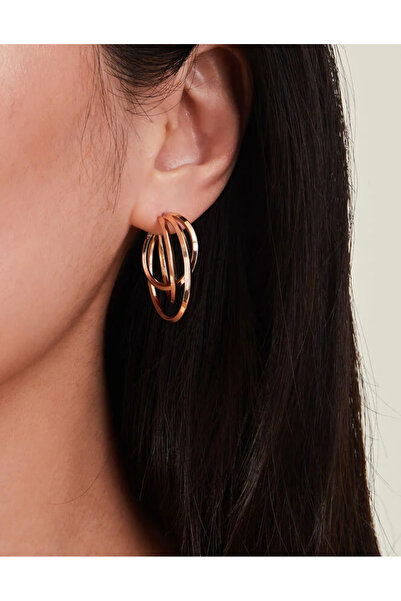 Accessorize Çoklu Halka Küpe Gold