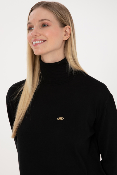U.S. Polo Assn. Women's Black Basic Turtleneck Sweater 50307742-Vr046