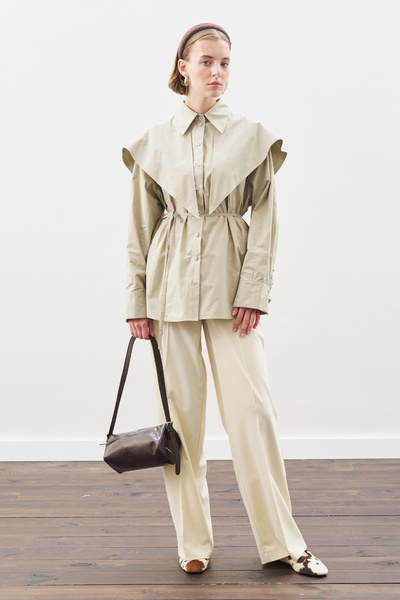 Manuka Triangle Scarf Oversized Shirt Stone