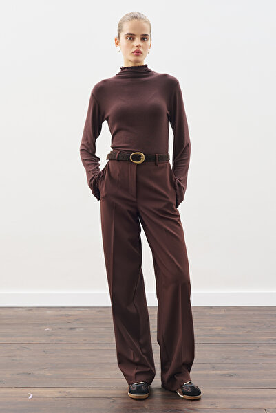 Manuka Long Leg Straight Pants Dark Brown