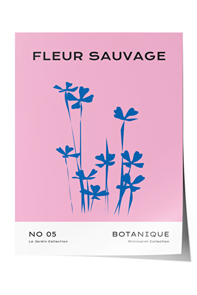 Zestia Plakat bez okvira, Fleur Sauvage, ružičasta umetnost u francuskom stil...