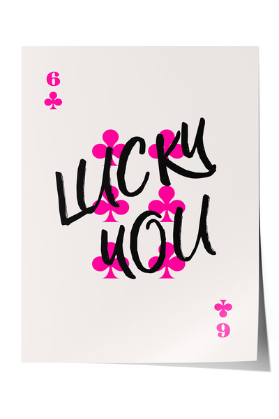 Zestia Poster fără ramă, Lucky You – Artă pop tipografică, Poster decorativ p...