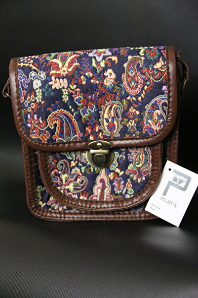 PUJİVA Etnik Tarz, Desenli, Çok Cebli, Fermuarlı, Tokalı, Askılı, Renkli, El ...