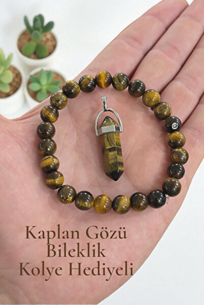 NBS Beautiful Naturel Stones Tiger's Eye Necklace Gift Bracelet Natural Stone...