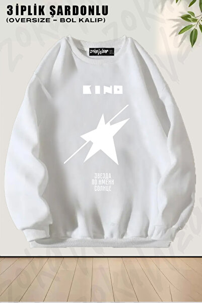 ZOKAWEAR Unisex Loose Fit Kino cu imprimeu Design supradimensionat guler rotu...