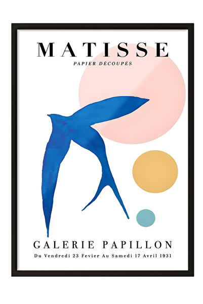 Zestia Slika u crnom okviru, figura leteće ptice – Galerija Matisse, poster z...