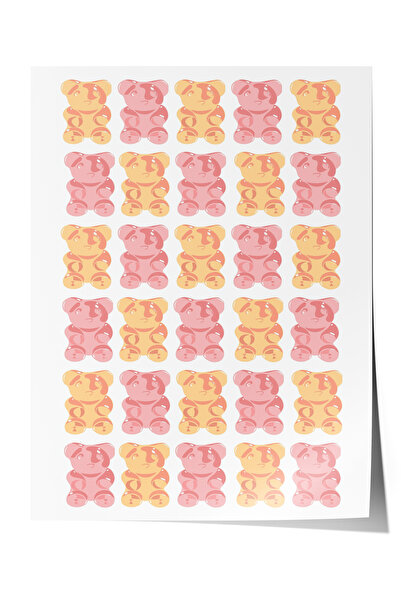 Zestia Poster fără ramă, model colorat cu ursuleț de pluș - Pop Art, Poster d...