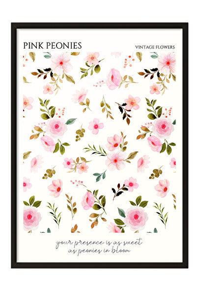 Zestia Tablou înrămat negru, etichete cu tematică dragoste – Colaj retro, pos...