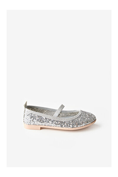 LC Waikiki Gümüş Payetli Kız Çocuk Babet