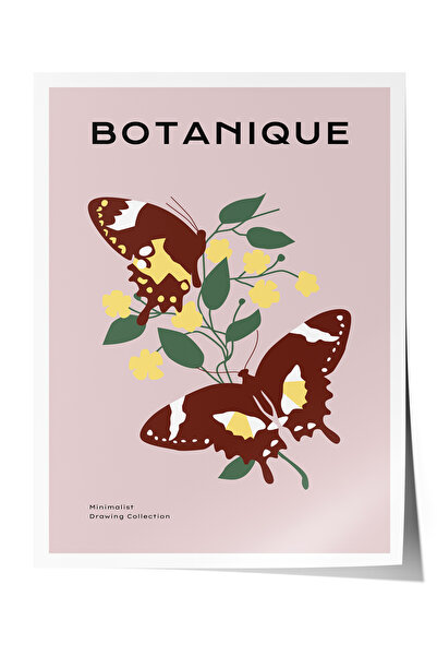 Zestia Plakat bez okvira, grane leptir cveta – botanički, poster za dekoracij...