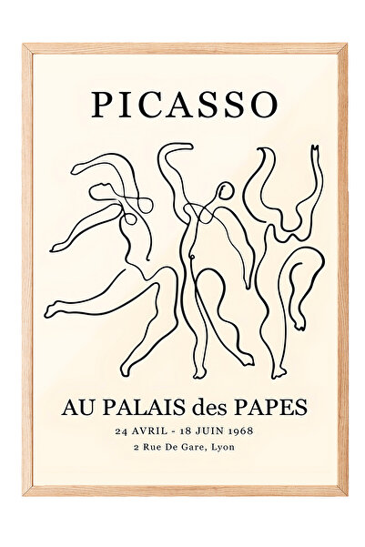 Zestia Tablou înrămat în lemn, Figurine Picasso - Artă liniară, Poster decora...