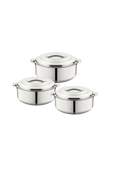 TSUMAB 3-Piece Stainless Steel Hot Pot Casserole Set (1L + 1.5L + 2.5L)