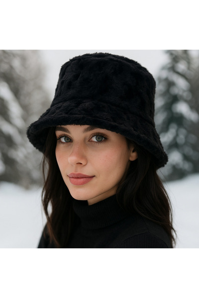 Netodak قبعة نسائية من القماش الصناعي ذات ملمس ناعم للشتاء وطراز أنيق، قبعة ش...