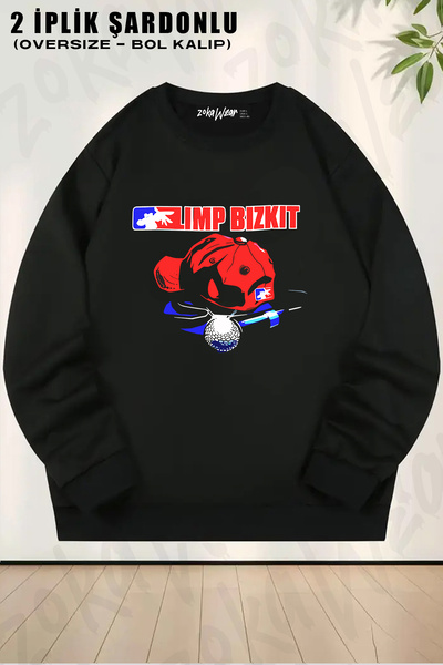 ZOKAWEAR Φούτερ Unisex Loose Fit Limp Bizkit με τύπωμα Design oversized με λα...