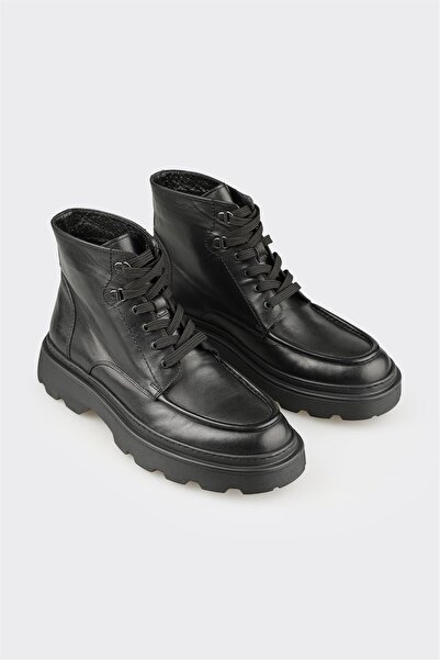 Elle Shoes Siyah Deri Erkek Günlük Bot