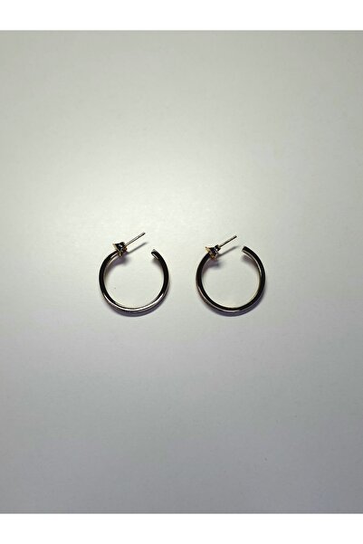 Mrs.Lry Çelik Zirkon Taşlı Gold Rengi Halka Küpe Minimal Şık Tasarım Günlük Takı