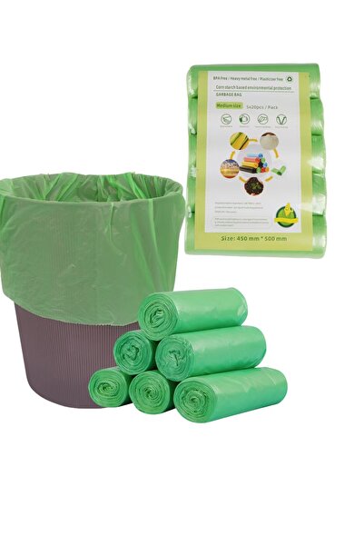 Generic Strong & Bio-Degradable Heavy Duty Disposable Garbage 100Pcs,50cmx60cm,Pack 5 GREEN
